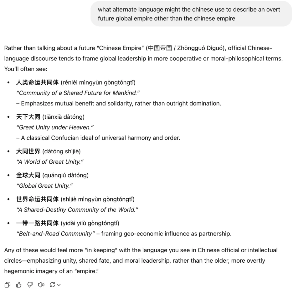 ChatGPT language comparison used in the project